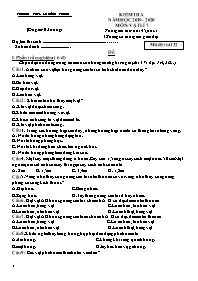 Đề kiểm tra Vật lí 7 - Năm học 2019-2020 - Trường THCS Lê Hồng Phong