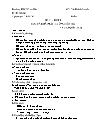 Giáo án Âm nhạc 7 - Tuần 1 - Năm học 2021-202