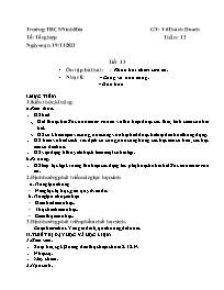 Giáo án Âm nhạc 7 - Tuần 13 - Năm học 2021-20