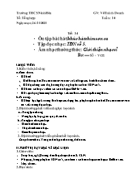 Giáo án Âm nhạc 7 - Tuần 14 - Năm học 2021-20