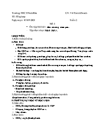 Giáo án Âm nhạc 7 - Tuần 2 - Năm học 2021-202