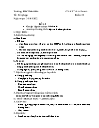 Giáo án Âm nhạc 7 - Tuần 21 - Năm học 2021-20