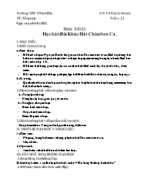 Giáo án Âm nhạc 7 - Tuần 22 - Năm học 2021-20