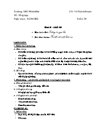 Giáo án Âm nhạc 7 - Tuần 30 - Năm học 2021-20