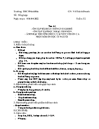 Giáo án Âm nhạc 7 - Tuần 32 - Năm học 2021-20