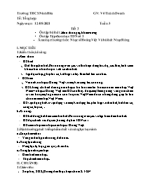 Giáo án Âm nhạc Lớp 7 - Tuần 3 - Năm học 2021