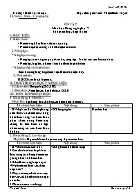 Giáo án Công nghệ 7 - Bài: Ôn tập - Năm học 2