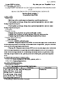 Giáo án Công nghệ 7 -Chương II, Bài 44: Chuồn