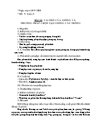 Giáo án Công nghệ 7 - Tuần 5 - Năm học 2020-2