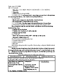 Giáo án Công nghệ Lớp 7 - Tuần 10 - Năm học 2