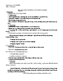 Giáo án Công nghệ Lớp 7 - Tuần 9 - Năm học 20