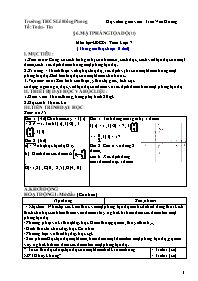Giáo án Đại số 7 - Tuần 16 - Trần Văn Hương