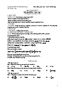 Giáo án Đại số 7 - Tuần 25 - Trần Văn Hương