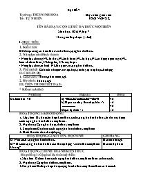 Giáo án Đại số 7 - Tuần 29 - Năm học 2021-202