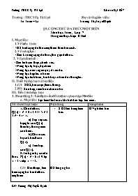 Giáo án Đại số 7 - Tuần 29 - Trương Thị Tuyết