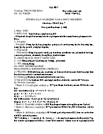 Giáo án Đại số 7 - Tuần 30 - Năm học 2021-202