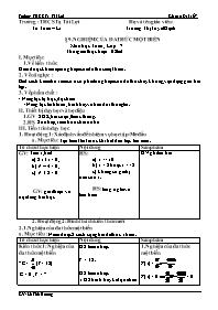 Giáo án Đại số 7 - Tuần 30 - Trương Thị Tuyết