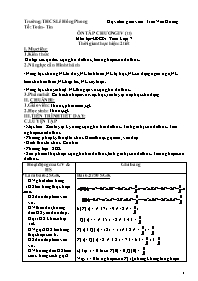 Giáo án Đại số 7 - Tuần 31 - Trần Văn Hương