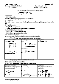 Giáo án Đại số 7 - Tuần 31 - Trương Thị Tuyết