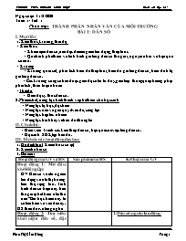 Giáo án Địa lí 7 - Tuần 1 - Năm học 2020-2021