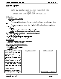 Giáo án Địa lí 7 - Tuần 12 - Năm học 2020-202