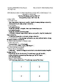 Giáo án Địa lí 7 - Tuần 19-21 - Năm học 2023-