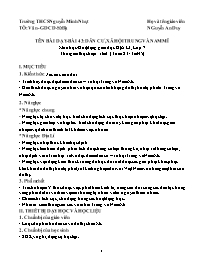 Giáo án Địa lí 7 - Tuần 23 - Năm học 2020-202