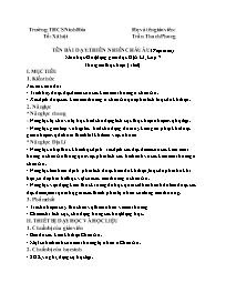 Giáo án Địa lí 7 - Tuần 30 - Trần Thanh Phong