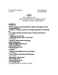 Giáo án Địa lí Lớp 7+8 - Tuần 4 - Tô Phụng Hi