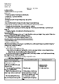 Giáo án GDCD 7 - Tiết 14, Bài 11: Tự tin