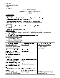 Giáo án GDCD 7 - Tiết 17: Ngoại khóa Trật tự 