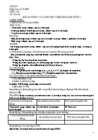 Giáo án GDCD 7 - Tiết 20, Bài 12: Sống và làm