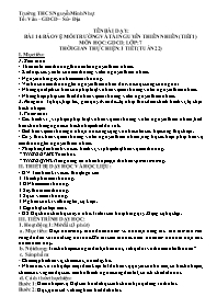 Giáo án GDCD 7 - Tuần 22, Bài 14: Bảo vệ môi 