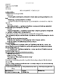 Giáo án GDCD 7 - Tuần 4, Bài 4: Đạo đức và kỉ