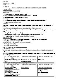 Giáo án GDCD Lớp 7 - Tiết 19, Bài 12: Sống và