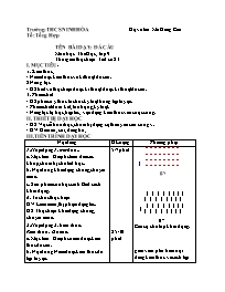 Giáo án Giáo dụ thể chất 7 - Tuần 12 - Mã Đồn