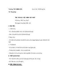 Giáo án Giáo dụ thể chất 7 - Tuần 3 - Năm học