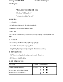 Giáo án Giáo dụ thể chất 7 - Tuần 4 - Năm học