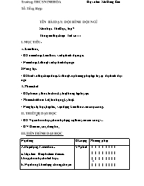 Giáo án Giáo dụ thể chất 7 - Tuần 6 - Năm học