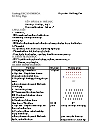 Giáo án Giáo dụ thể chất 7 - Tuần 9 - Năm học