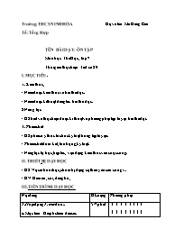 Giáo án Giáo dục thể chất 7 - Tuần 15 - Mã Đồ