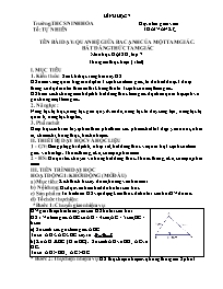 Giáo án Hình học 7 - Tuần 26 - Năm học 2021-2