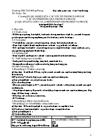 Giáo án Hình học 7 - Tuần 26 - Trần Văn Hương