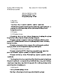 Giáo án Khoa học tự nhiên 7 (Kết nối tri thức