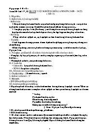 Giáo án Lịch sử 7 - Tiết 37+38, Bài 19: Cuộc 