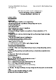 Giáo án Lịch sử 7 - Tuần 15 - Năm học 2023-20