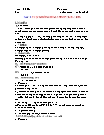 Giáo án Lịch sử 7 - Tuần 19-21, Bài 19: Cuộc 