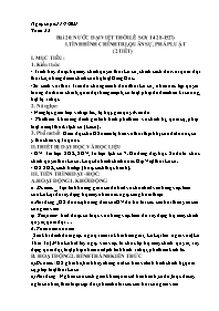 Giáo án Lịch sử 7 - Tuần 22-25 - Năm học 2021