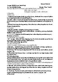 Giáo án Lịch sử 7 - Tuần 22 - Năm học 2020-20