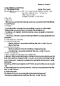 Giáo án Lịch sử 7 - Tuần 24 - Năm học 2020-20